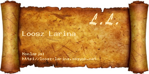 Loosz Larina névjegykártya